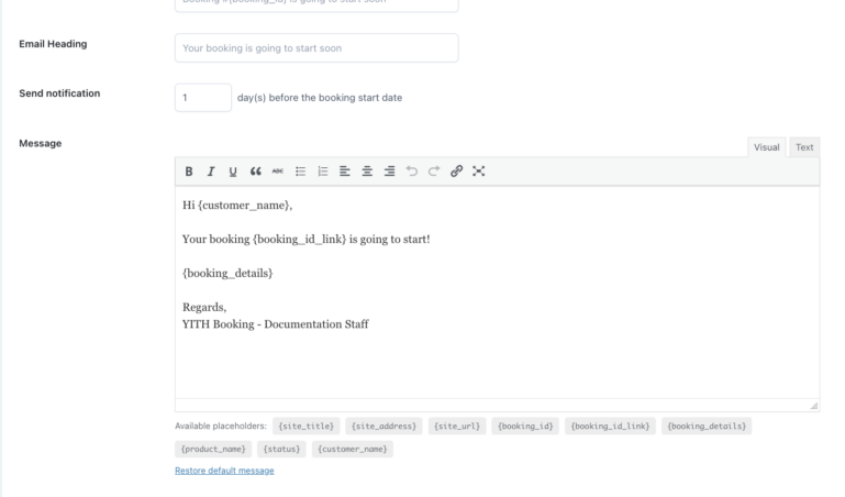 Email settings