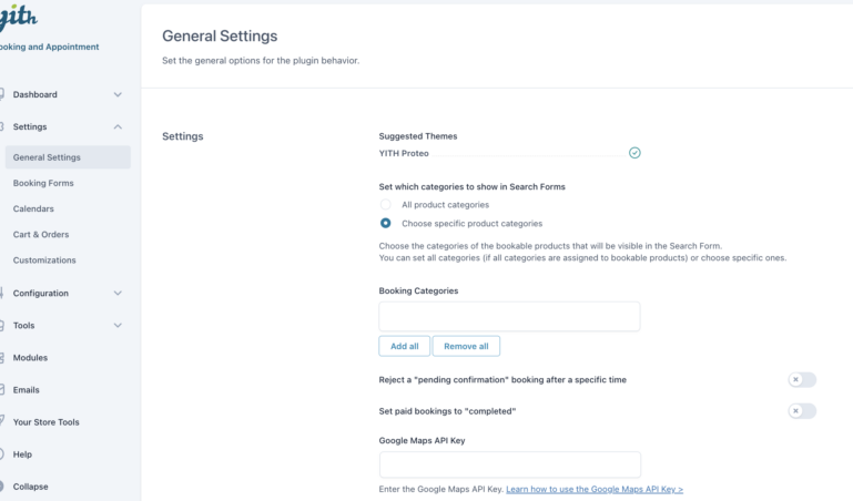 General settings